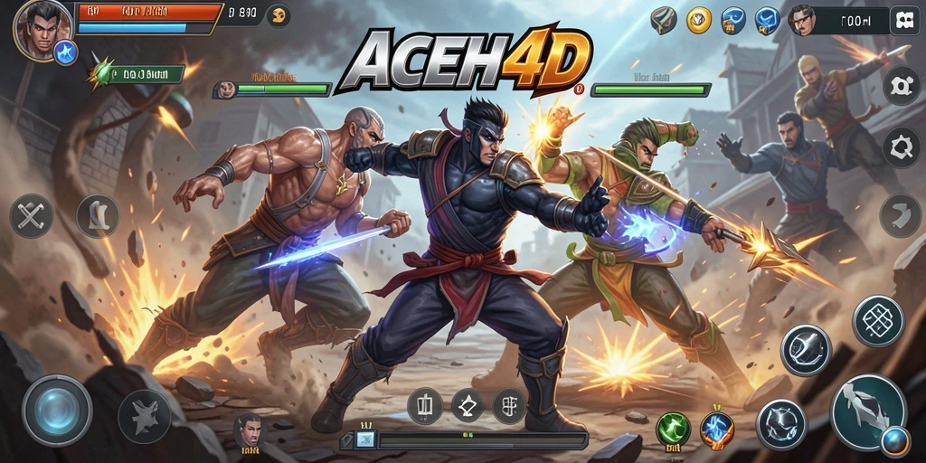 Screenshot dari gameplay intens ACEH4D yang menampilkan pertarungan epik.