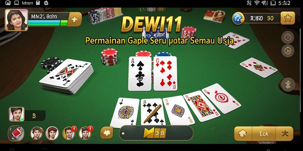Screenshot gameplay DEWI11 yang menampilkan serunya permainan Gaple.