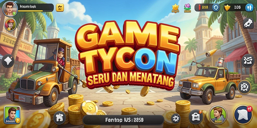 Gameplay F08 yang seru dengan manajemen bisnis yang mendetail.