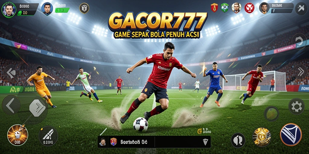 Gameplay GACOR777 menampilkan aksi sepak bola yang mendebarkan.