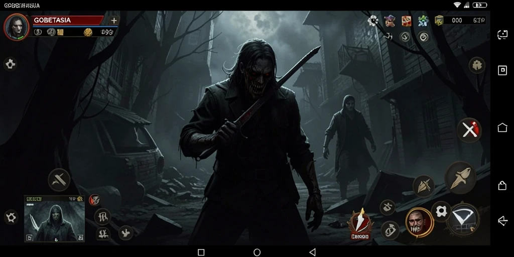 Tangkapan layar GOBETASIA menampilkan gameplay menegangkan dengan suasana Horror yang mencekam.