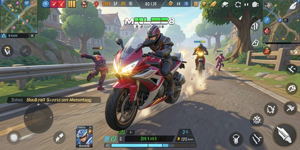 Gameplay balapan motor yang seru dan menantang di MLBB8.