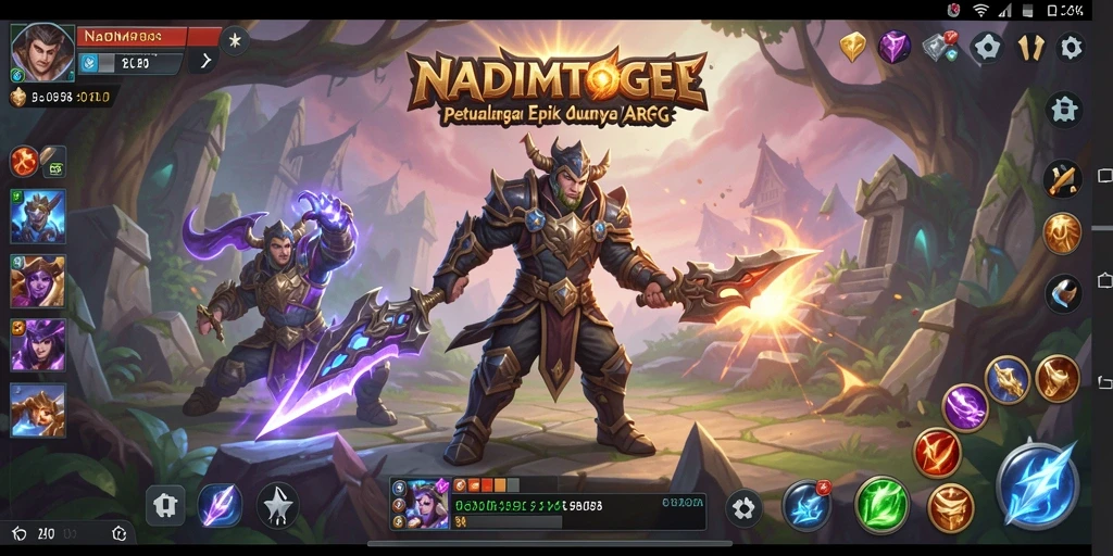 Tangkapan layar menampilkan aksi seru dalam gameplay ARPG NADIMTOGEL.