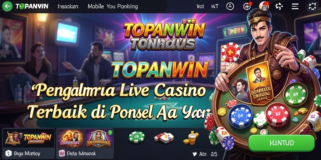 Screenshot gameplay Live Casino TOPANWIN dengan dealer langsung.